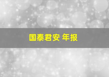 国泰君安 年报